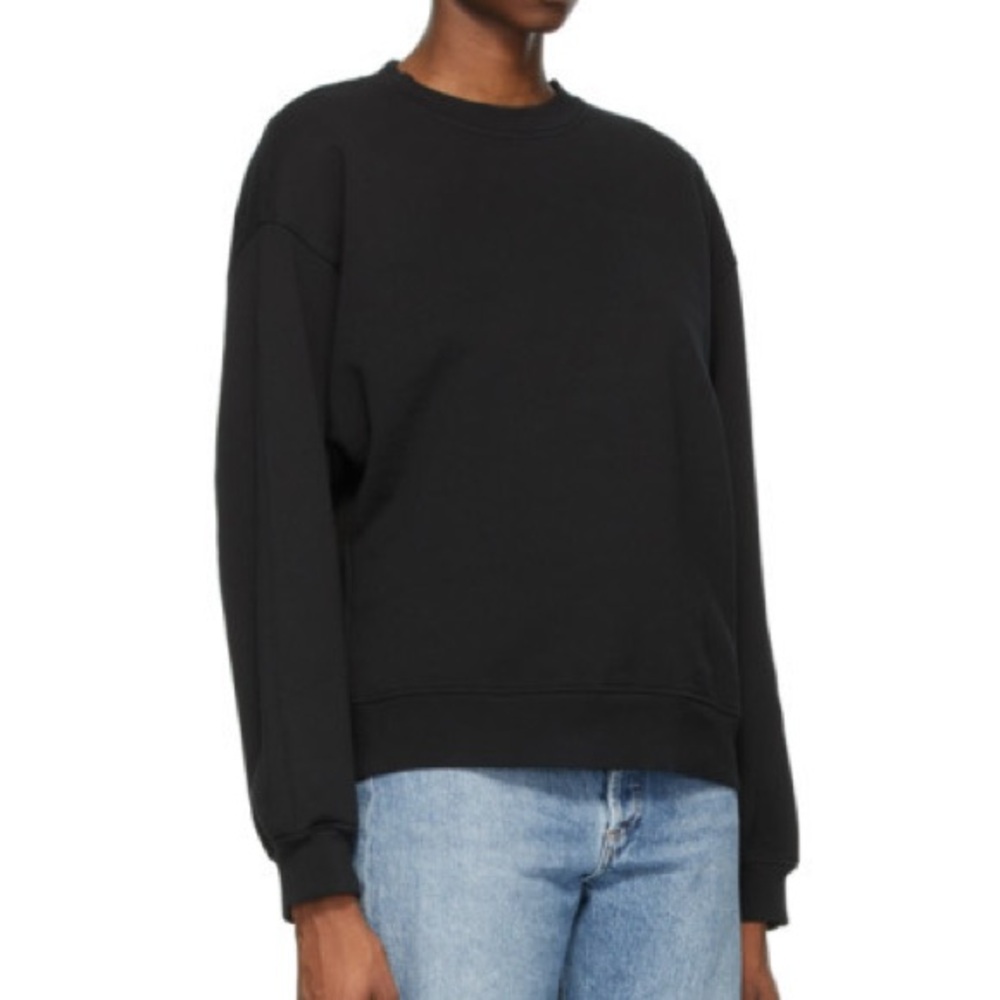 Agolde Nolan Women’s Black Relaxed Crewneck Sweatshirt Oversized XS